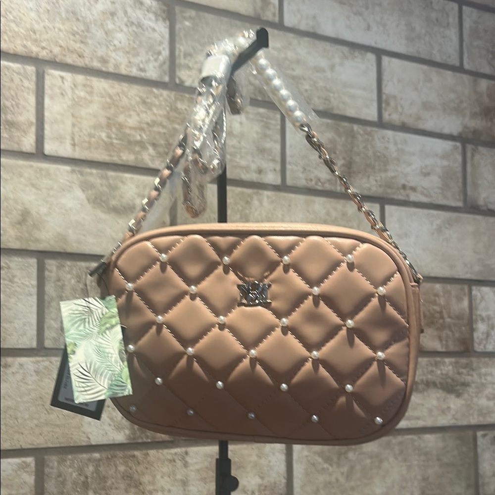 Badgely Mischka Vegan Leather Braided Camera Bag